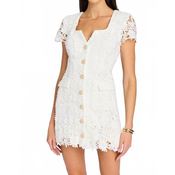 NEW GENERATION LOVE brunella 3d lace dress in white